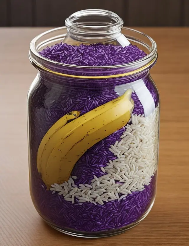 Exotic RIce Hack - Exotic Rice Stored in a Container with Banana